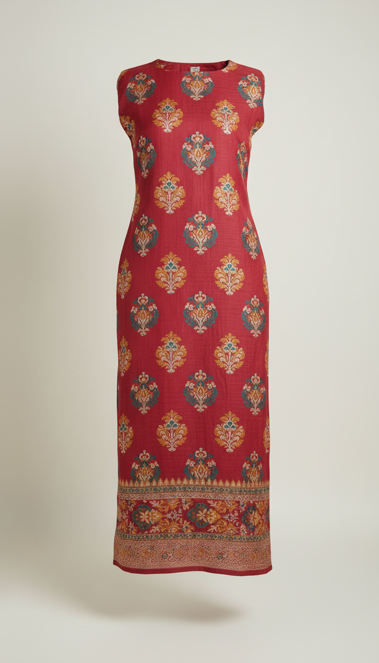 Mulberry Red Motif Kurti